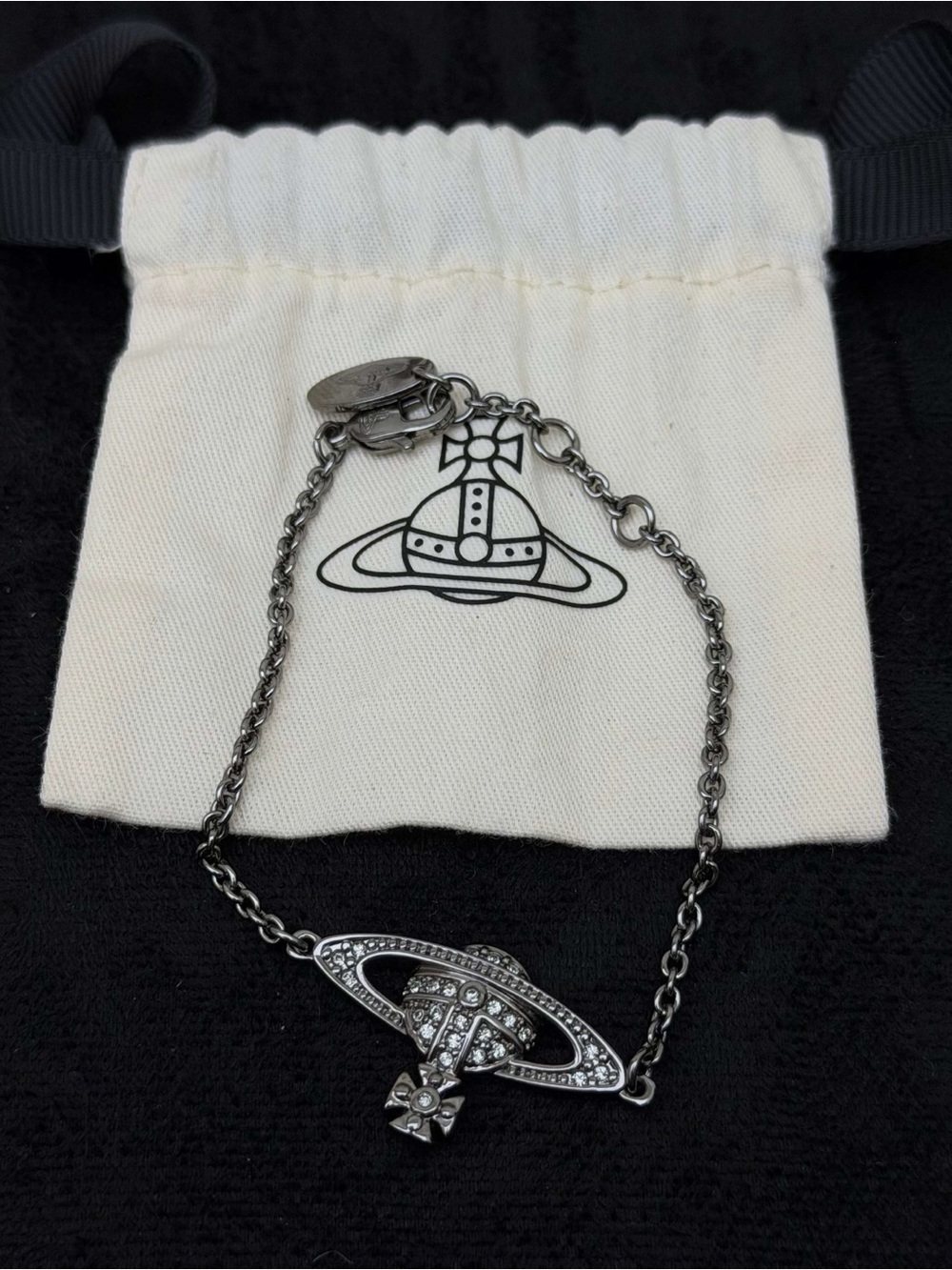 Vivienne Westwood Silver Orb Crystal Bracelet